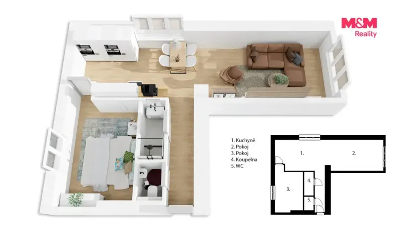 Pronájem bytu 2+kk, Moravany, 9. května, 56 m2