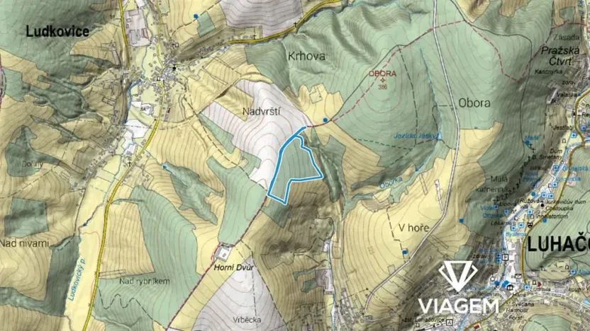Prodej podílu pole, Luhačovice, 9888 m2