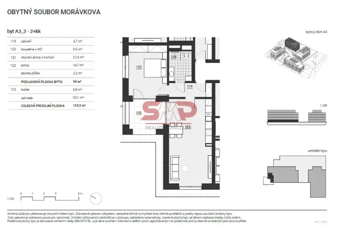 Prodej bytu 2+kk, Vyškov, Morávkova, 54 m2