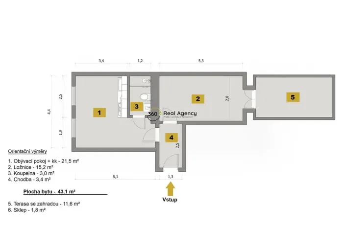 Prodej bytu 2+kk, Praha - Vršovice, Černomořská, 43 m2