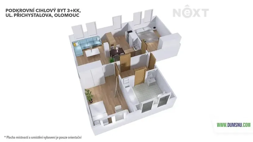 Pronájem bytu 3+kk, Olomouc, Přichystalova, 67 m2