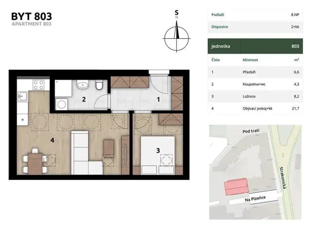 Prodej bytu 2+kk, Praha - Smíchov, Na Plzeňce, 44 m2