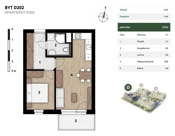 Prodej bytu 2+kk, Praha, 44 m2