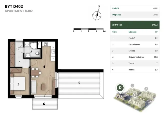 Prodej bytu 2+kk, Praha, 44 m2