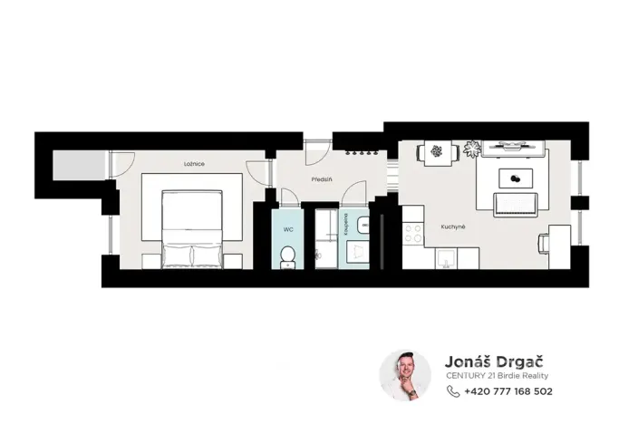 Pronájem bytu 2+kk, Praha - Nusle, Sezimova, 54 m2