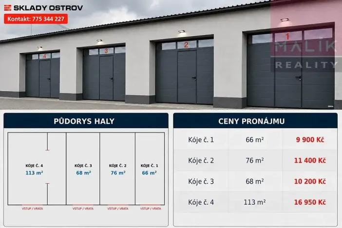 Pronájem skladu, Ostrov, 323 m2