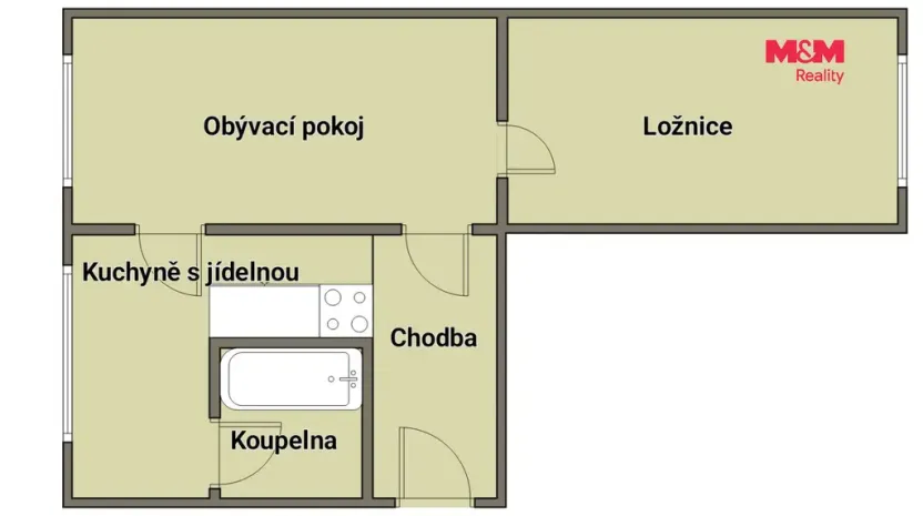 Pronájem bytu 2+1, Borovany, Nová, 65 m2