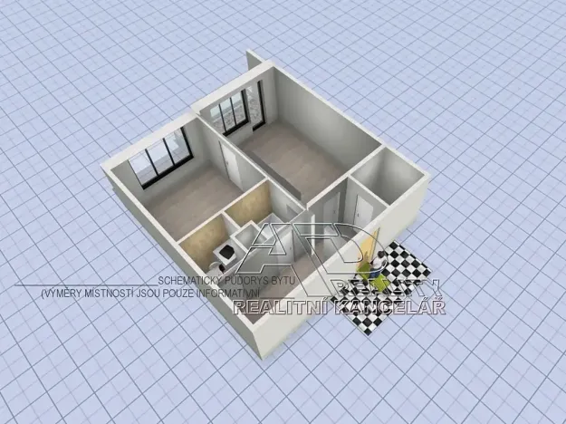 Pronájem bytu 2+kk, České Budějovice, Budivojova, 49 m2