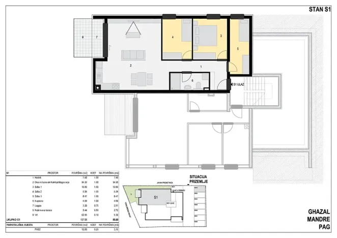 Prodej bytu 4+kk, Mandre, Chorvatsko, 130 m2