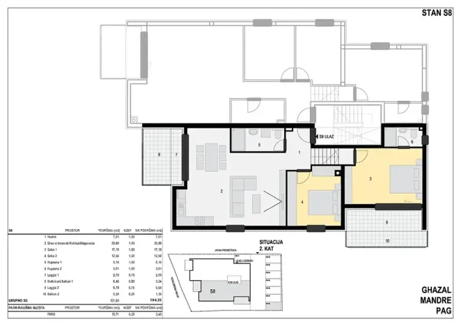 Prodej bytu 4+kk, Mandre, Chorvatsko, 130 m2