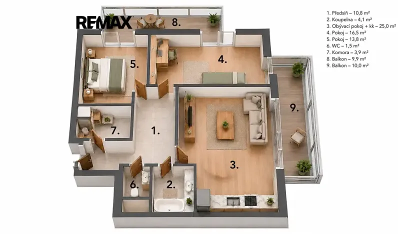 Prodej bytu 3+kk, Praha - Letňany, Hlučkova, 81 m2