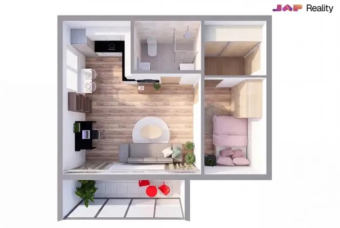 Pronájem bytu 2+kk, Modřice, K Lesu, 39 m2