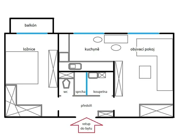 Pronájem bytu 2+1, Ostrava, Čkalovova, 54 m2