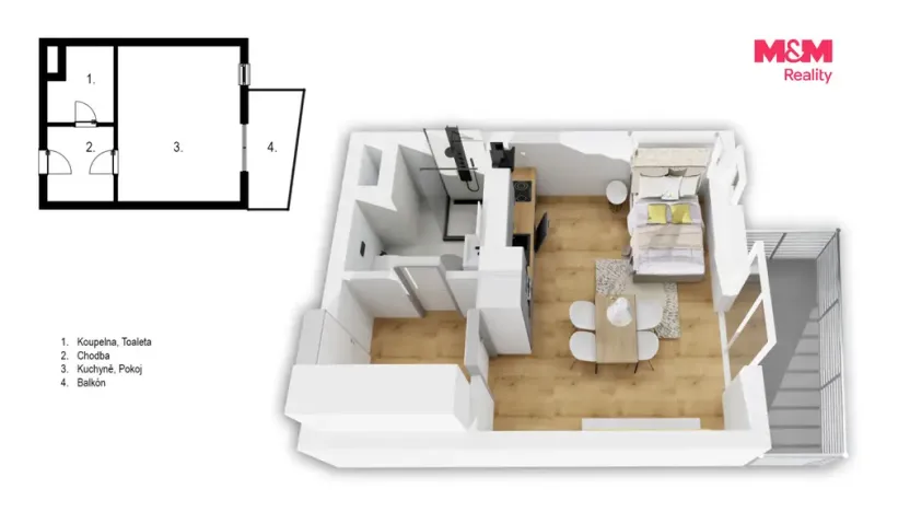Prodej bytu 1+kk, Nymburk, Bobnická, 38 m2