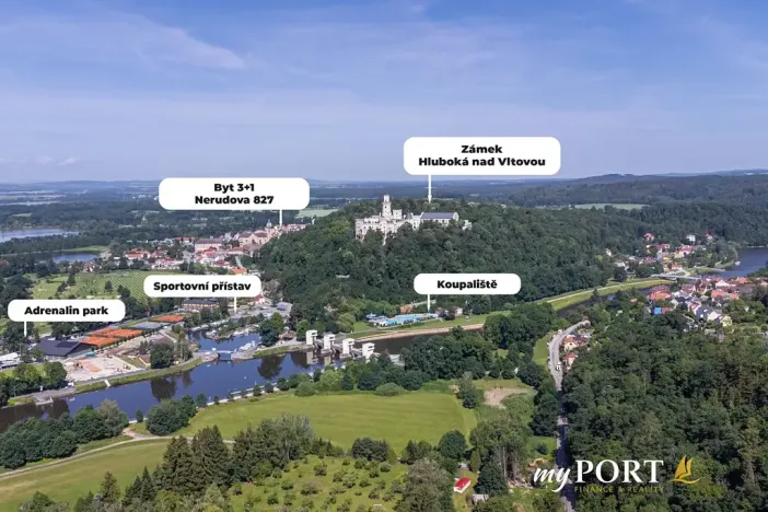 Prodej bytu 3+1, Hluboká nad Vltavou, Nerudova, 71 m2
