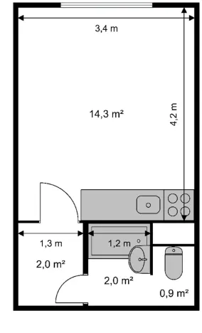 Pronájem bytu 1+kk, Velké Hamry, 24 m2