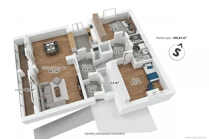 Prodej bytu 3+kk, Statenice, Slunná, 110 m2