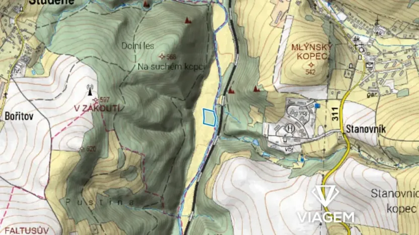 Prodej podílu pole, Studené, 1488 m2