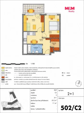 Prodej bytu 2+1, Praha, Svitákova, 53 m2