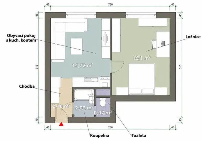 Prodej bytu 2+kk, Plzeň, Křimická, 36 m2