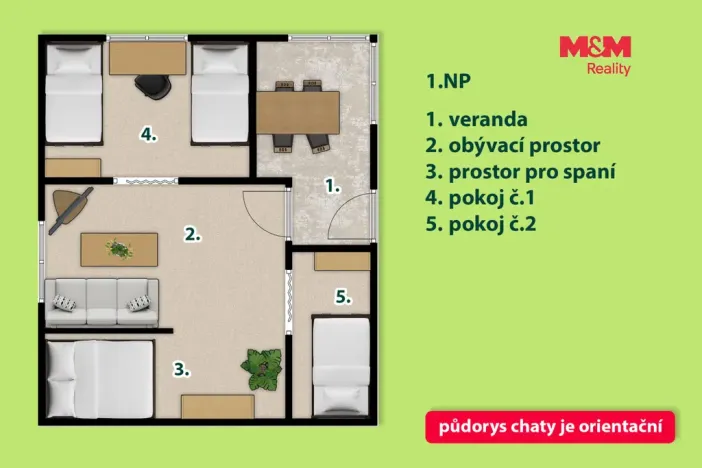 Prodej chaty, Kunětice, 50 m2