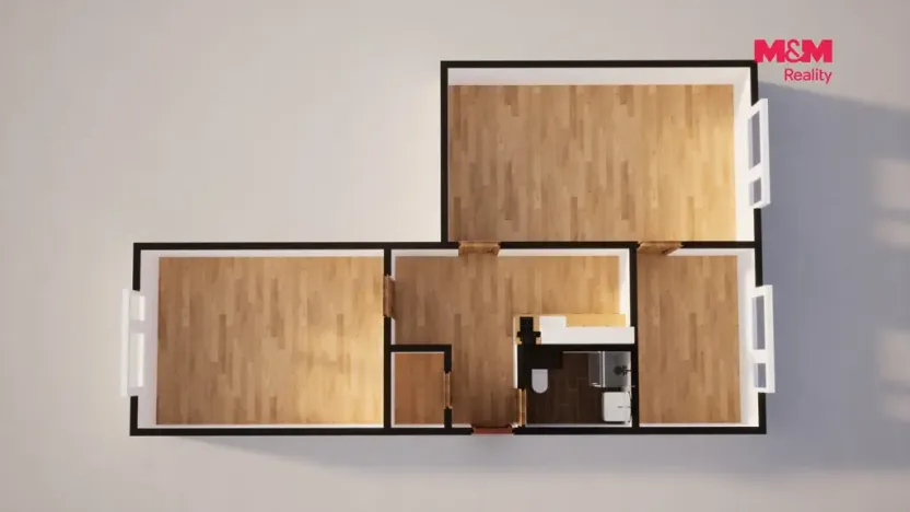 Prodej bytu 2+1, Česká Lípa, Železničářská, 61 m2