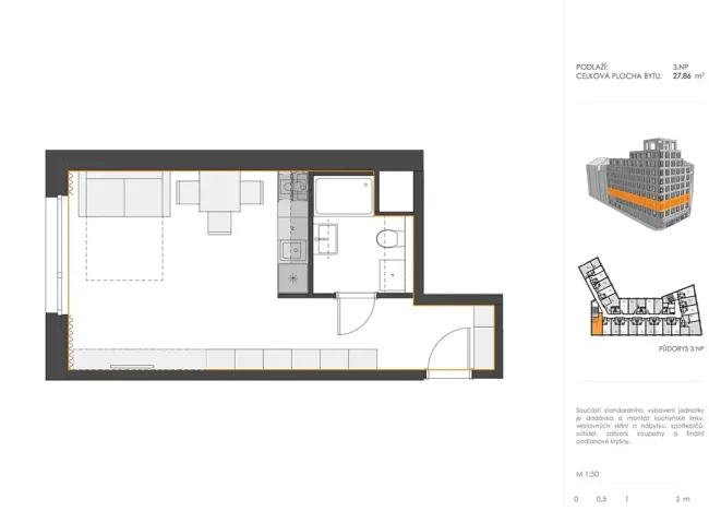 Prodej bytu 1+kk, Praha - Smíchov, 28 m2