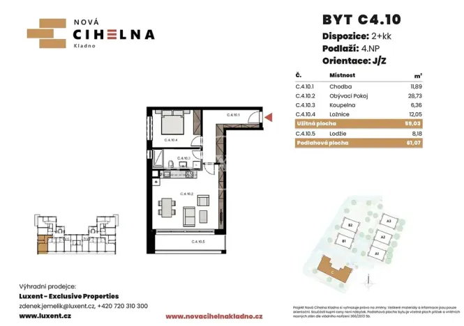 Prodej bytu 2+kk, Kladno, 59 m2
