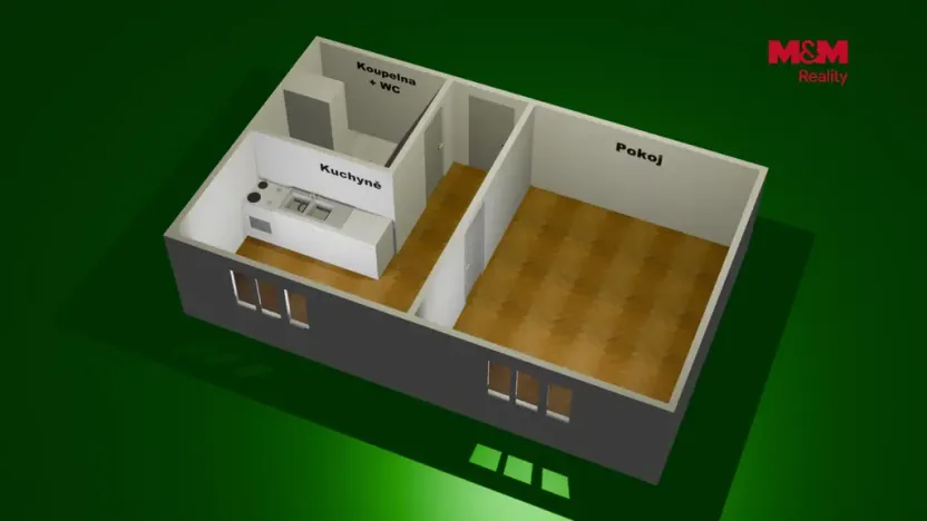Prodej bytu 1+1, Chomutov, Kamenná, 36 m2