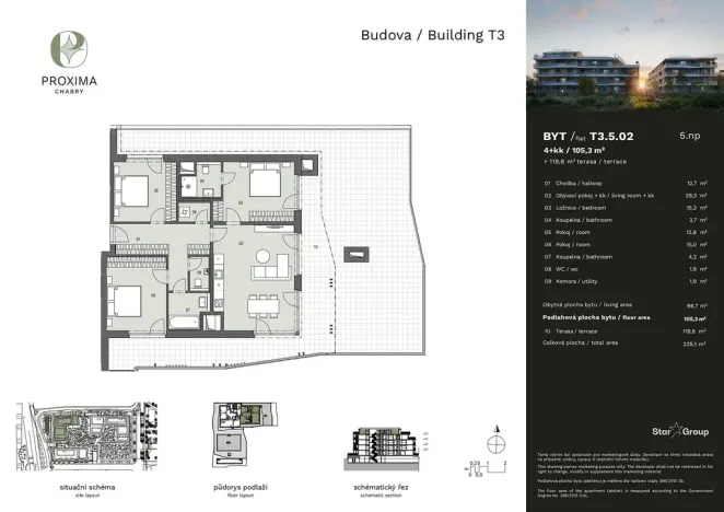 Prodej bytu 4+kk, Praha - Dolní Chabry, Velemínská, 105 m2