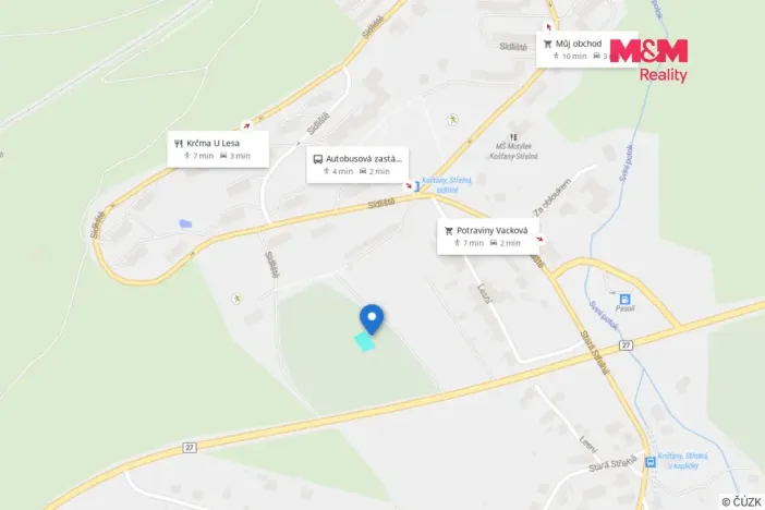 Prodej zahrady, Košťany - Střelná, 306 m2