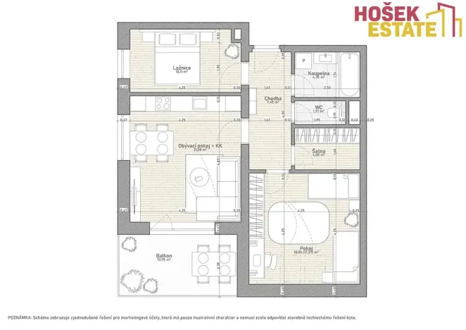 Prodej bytu 3+kk, Holubice, 79 m2