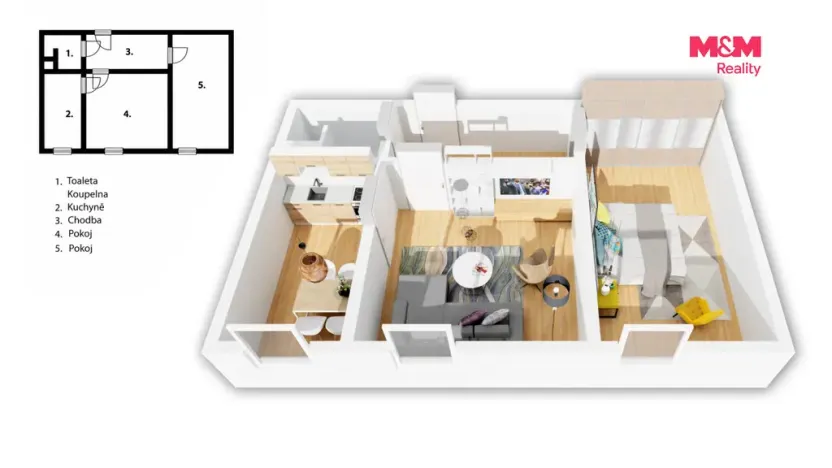 Prodej bytu 2+1, Olomouc - Nové Sady, Werichova, 44 m2