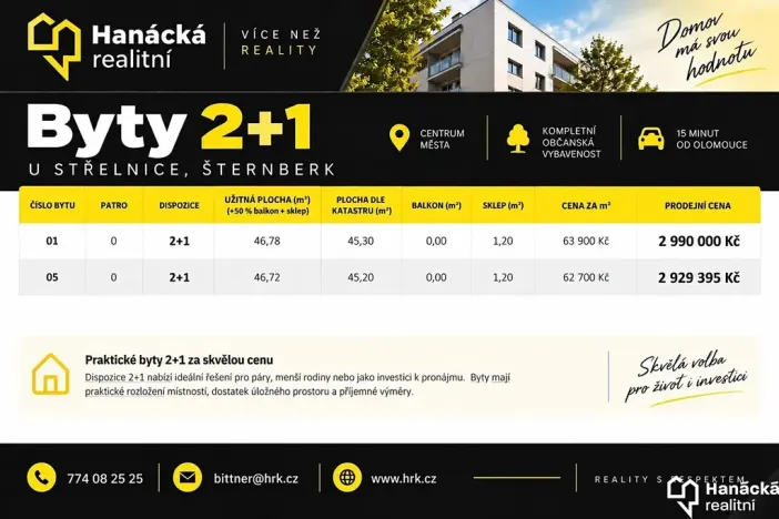 Prodej bytu 2+1, Šternberk, U Střelnice, 46 m2