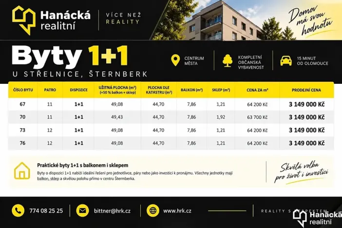 Prodej bytu 1+1, Šternberk, U Střelnice, 45 m2