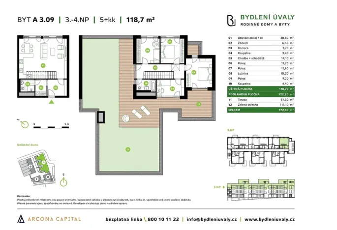 Prodej bytu 5+kk, Úvaly, Škvorecká, 122 m2