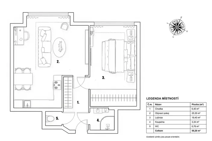 Pronájem bytu 2+kk, Praha - Nové Město, Novomlýnská, 57 m2