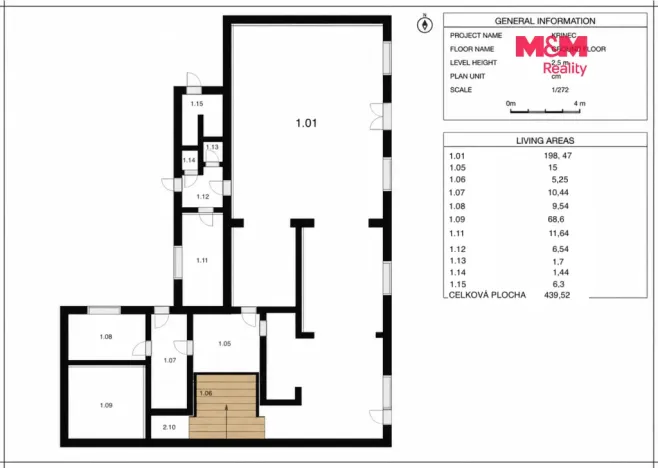Pronájem obchodního prostoru, Křinec, Náměstí, 439 m2