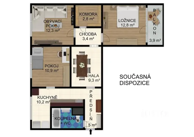 Prodej bytu 3+1, Strakonice, Sídliště 1. máje, 74 m2