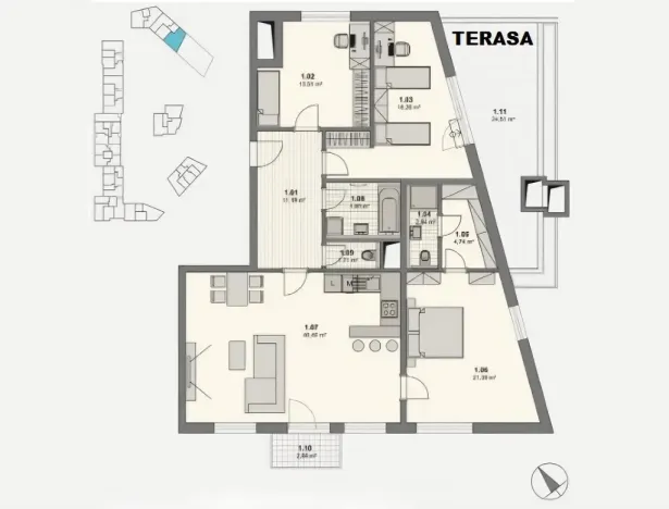 Pronájem bytu 4+kk, Ostrava - Moravská Ostrava, Na Prádle, 119 m2
