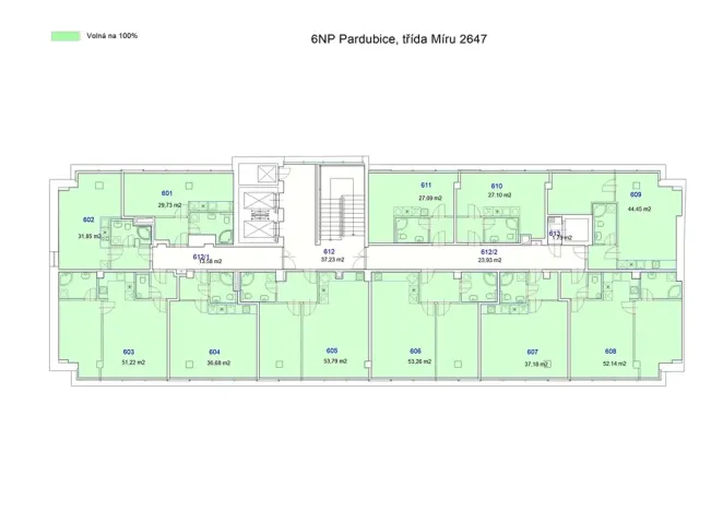 Pronájem bytu 2+kk, Pardubice, třída Míru, 52 m2