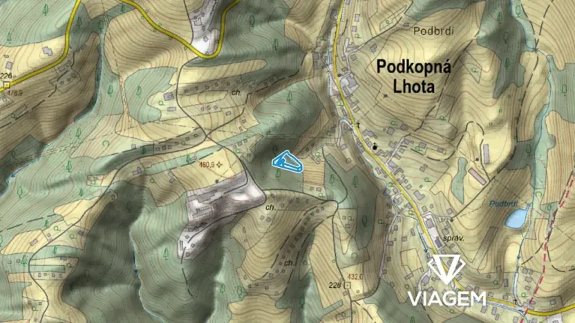 Prodej lesa, Podkopná Lhota, 2034 m2