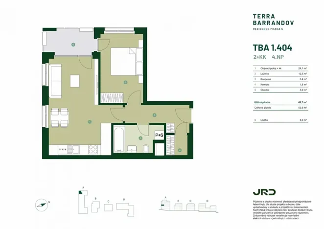 Prodej bytu 2+kk, Praha - Hlubočepy, Silurská, 56 m2