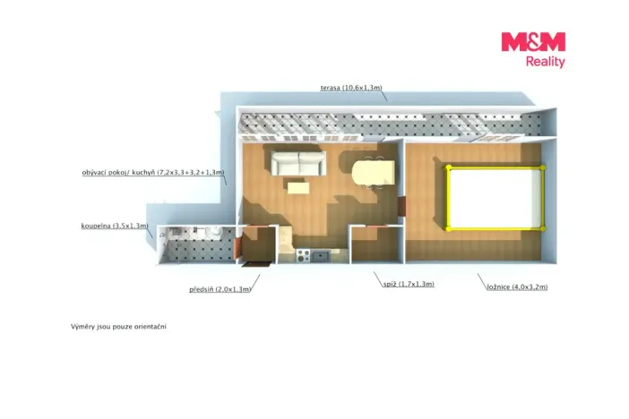 Pronájem bytu 2+kk, Plzeň, U Tržiště, 70 m2