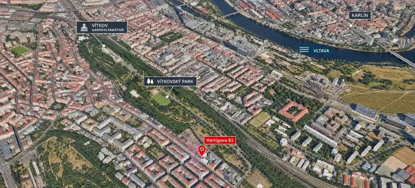 Prodej bytu 3+kk, Praha - Žižkov, Hartigova, 74 m2