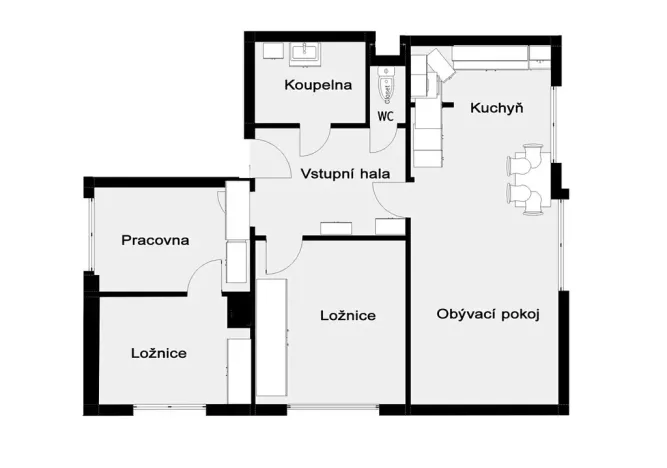 Pronájem bytu 4+1, Kondrac, 72 m2