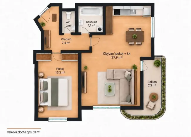 Pronájem bytu 2+kk, Praha - Záběhlice, Ginzova, 60 m2