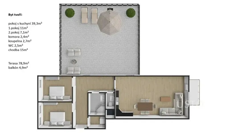 Pronájem bytu 3+kk, Benešov, Suchánkova, 80 m2