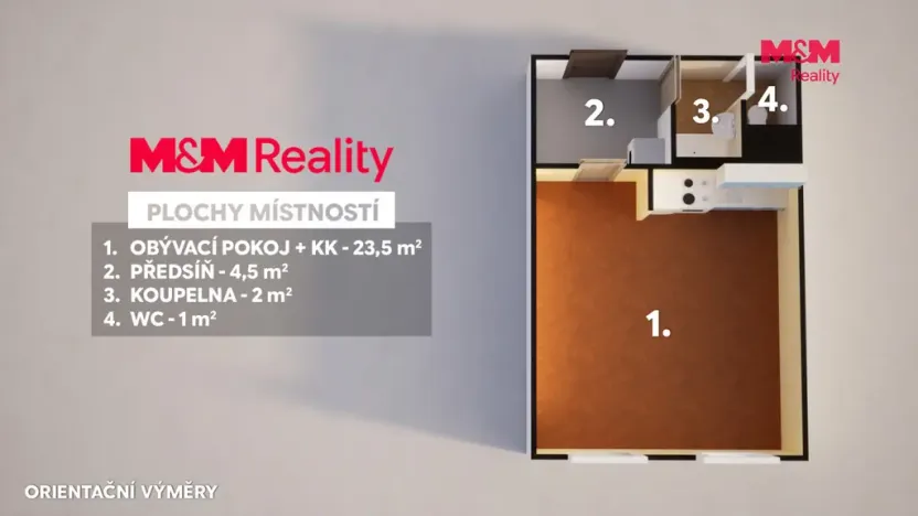 Prodej bytu 1+kk, Ústí nad Labem - Krásné Březno, U Pivovarské zahrady, 31 m2