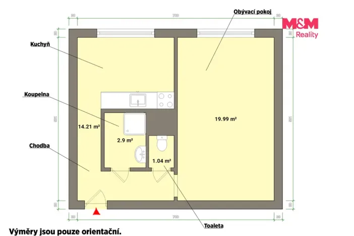 Pronájem bytu 1+1, Cheb, Dvořákova, 39 m2